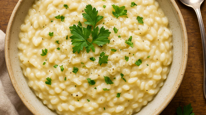 creamy risotto and herbs